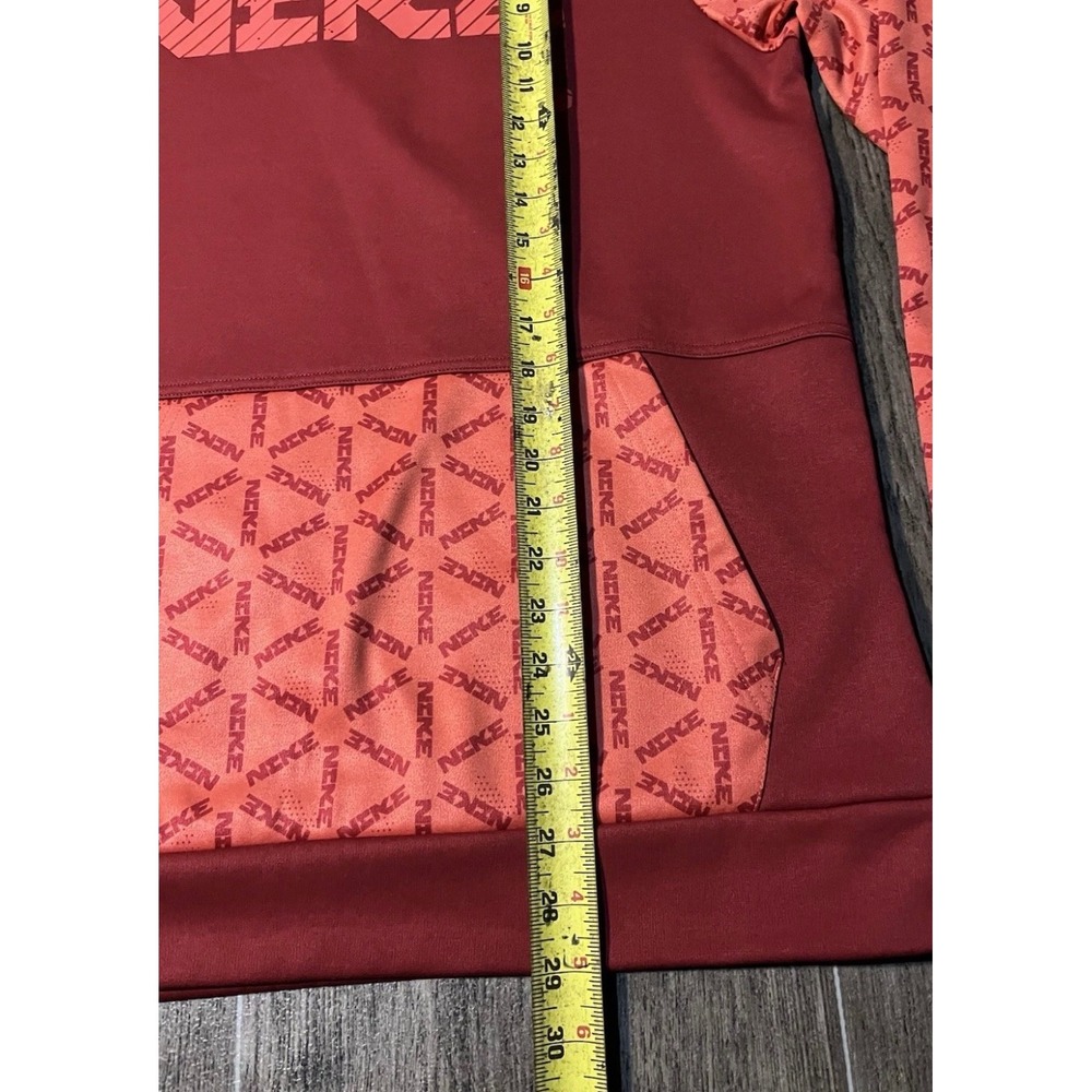Nike Hoodie Mens Medium Red Orange Therma-FIT Graphic Pullover - Picture 8 of 8